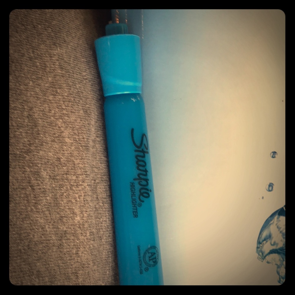 Blue highlighter vintage